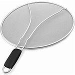 Horuhue 13" Splatter Screen for Frying Pan - Stops Almost 100% of Hot Oil Splash - Splatter Guard for Cooking - Keeps Kitchen Clean & Prevents Burns - Stainless Steel