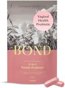 BOND 4-in-1 Female Probiotics - Vaginal Probiotics for Women, Lactobacillus Strains, Cranberry, Prebiotics - Vaginal Health, ph Balance Complex, BV, Gut & Digestive Support, Womens Health - 60 Count