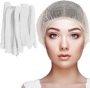 Smilco 200 Pcs Disposable Hair Nets - 21 Inches - Bulk Bouffant Caps Non-Woven Hairnet for Food Service, Hospitals, Labs - Breathable Elastic Head Covers for Women und Men White