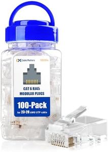 Cable Matters 100-Pack Cat 6A Shielded Pass Through RJ45 Connectors (Cat 6A Ends / Cat6A Connector / RJ45 Modular Plugs/Ethernet Plugs/Network Connector) for Solid or Stranded S/FTP Ethernet Cable