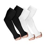 V.E UV Sun Protection Arm Sleeves for Men & Women Arm Sleeves Perfect for Cricket, Bike Riding,Cycling & Outdoor Activities With Black and White Color - 2 Pair