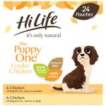 HiLife it's only natural The Puppy One Complete Wet Puppy Food (Up To 12 Months), Tender Chicken with Wholegrain Rice & Vegetables, Made With 100% Natural Ingredients (24 Pouches x 150g)