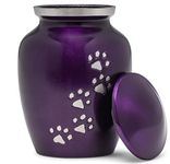 Eternal Harmony Pet Urns for Ashes – Handcrafted Pet Urns for Dogs and Cats, Elegant Animal Cremation Urn for Pet Ashes with Velvet Bag to Honor Your Beloved Companion - Purple, Medium