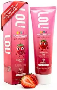 LOL Fluoride Free Nano Hydroxyapatite Toothpaste Kids | Kids Toothpaste No Fluoride with Probiotics | Remineralizing | Vegetable-Based Foaming Agent. for Children & Parents (3.5oz, Strawberry Smile)