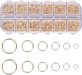 Lot de 1200 anneaux de saut ouverts, disponibles en 4, 5, 6, 7, 8 ou 10 mm, fendus, ronds, en métal plaqué or, pour fabrication de bijoux, colliers, bracelets, accessoires de bijoux