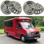 VICOJETOR 16 Wheel Simulator fit for 2012-2021 Dodge, Mercedes and Freightliner Sprinter Van, 4pcs Waterproof Protective Snap on Hubcaps 6 Lug 18 Hand Hole Polished Stainless Steel Dually Covers 6K06R