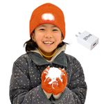 HEAD LIGHTZ by Roq Innovation - Kids Beanie with Light and Glove Set - Unisex LED Beanie Hat with Light Built in, Rechargeable, Orange