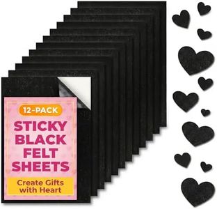 12-Pack Sticky Black Felt Sheets – 8.3"x11.8" (A4 Size) Self-Adhesive | Soft Black Felt Fabric with Strong Adhesive | Water-Resistant & Easy to Cut for Crafts, Jewelry Box Liners, Furniture Protection