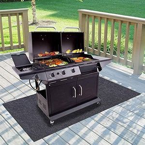 Gas Grill Mat,BBQ Grilling Gear for Gas/Absorbent Grill Pad Lightweight Washable Floor Mat to Protect Decks and Patios from Grease Splatter,Against Damage and Oil Stains (36"×47")