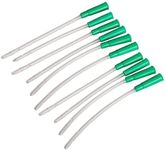 HealthAndYoga(TM) Enema Supplies – Short 15 Centimeters Discomfort-Free, Medical Grade Colon Tips - Flexible Rounded End for Smooth Insert - Saver Pack - Set of 10 (14 FR)