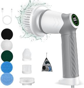 Elektrische Reinigungsbürste, Reinigungsgerät für Haushalt, Kabellos Power Spin Scrubber mit 7 Bürstenköpfen, 2 Speed Integrierte übertragung, Cleaning Brush für Fliesen, Duschen, Glas, Bad
