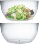 Qxbekmor Large Acrylic Salad Bowls and Serving Bowls, Great for Serving Salad, Popcorn, Chips, Dips, Condiments, Break-Resistant Set of 2, Clear 146 oz