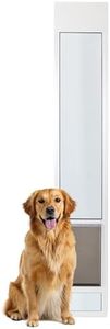 PetSafe 1-Piece Sliding Glass Pet Door for Dogs & Cats - Adjustable Height 91 7/16" to 96"- Large-Tall, White, No-Cut Install, Aluminum Patio Panel Insert, Great for Renters or Seasonal Installation