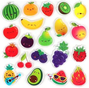 20 PCS Fruits Thick Gel Clings Fruits Window Gel Clings Decals Stickers for Kids Toddlers and Adults Home Airplane Classroom Nursery Party Supplies Decorations Removable and Reusable