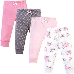 HUDSON BABY Baby Girls' Cotton Pants and Leggings, Basic Pink Floral, 18-24 Months