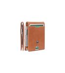 TRAVANDO Mens Slim Wallet with Money Clip AUSTIN RFID Blocking Bifold Credit Card Holder for Men with Gift Box, Cognac Smooth Brown, Money Clip