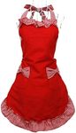 Hyzrz Cute Fashion Cotton Red Apron