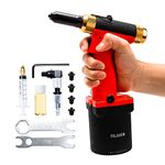 TOJIZEN Pneumatic Pop Rivet Gun Kit, Air Riveter Tool Set for 3/32, 1/8, 5/32, 3/16 Inch Aluminum/Iron/Stainless Steel Rivets