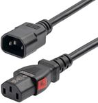 StarTech.com 4ft (1.2m) Power Extension Cord, PDU Style IEC 60320 C14 to Locking C13, PDU Power Cord, 10A 250V, 18AWG, Power Extension Cable - UL Listed (87L3-8400-POWER-CORD)