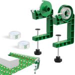 MONMEE Tabletop Gift Wrapping Tool with Tape Dispenser–2 Pack Adjustable Wrapping Paper Table Clamps with 2 Tapes–Perfect for Christmas, Holidays, and Crafting