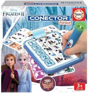 Educa - Conector Junior Frozen 2, Juego de Preguntas y respuestas, Incluye boli Sabio con led, para niños de Entre 3 y 5 años (18543)