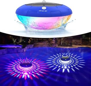 FirstE Solar Floating Pool Lights, RGB Colorful LED Solar Pool Lights That Float, Waterproof Light up LED Pool Accessories Floating Lights for Pool Yard Patio Party Christmas Decor (1, Blue)