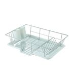 Sweet Home Collection Drying and Storage-Includes Cutlery Holder and Drainboard-Maximize Countertop Space, Metal Plastic, Mint