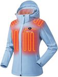 Venustas Women's Slim Fit Heated Jacket with Battery Pack, Windproof Electric Insulated Coat with Detachable Hood