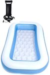 KINGZOMY® Bath tub for Baby Inflatable Rectangular Pool with Air Pump Inflatable Rectangular Pool, with Air Pump - Multi Color -6 Feet (BBP)