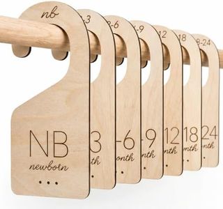 White Loft Baby Closet Size Dividers Baby Closet Organizer – & Durable Birch Baby Closet Dividers from Newborn to 24 Months – Timeless Etched Design for Any Nursery Decor (Set of 7)