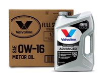 Valvoline Advanced Full Synthetic SAE 0W-16 Motor Oil 5 QT, Case of 3