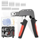Hollow Wall Anchor Heavy Duty Wall Anchor Gun Metal Setting Tool for Drywall Plaster Walls Metal Cavity Anchor Plasterboard Fixing Screws Kit for Hollow Wall, 40pcs Molly Bolts in 4 Sizes