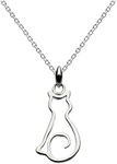 Dew Sterling Silver Cat Necklace on