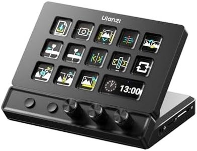 ULANZI D200X Stream Controller with 3 Knobs, 14 Customizable LCD Keys Macro Keyboard, 8-in-1 USB-C Hub Docking Station with 4K HDMI Content Creator Equipment for OBS/Video Editing/Photography/PC