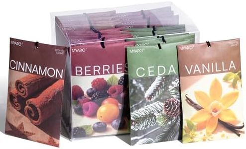 MYARO 20 Packs Cedar Cinnamon Vanilla Berries Potpourri Bag Scent Sachet for Closet Drawer Room Car Home Air Freshener Shoe Odor Elimination