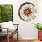 Deco 79 Metal Sun and Moon Indoor Outdoor Wall Decor with Stars, 36" x 1" x 36", Gold