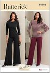 Butterick Misses' Close-Fitting Pullover Knit Tops and Pants Sewing Pattern Kit, Design Code B6966, Sizes 14-16-18-20-22