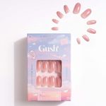 Gush Beauty Nailed It | Reusable Luxury Press On Nails With Application Kit | (Pixie Glitter - Medium Almond)