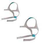 Replacement Straps for AirFit ResMed F20 Headgear Large Full Face CPAP Mask by Snugell (2-Pack) – Made of Ultra-Soft Premium Elastic Nylon – Gray and Blue Colorway – Clips Not Included