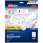 Avery Ink Jet Two-Side Printable Clean Edge Business Cards, White, Glossy, Pack of 200 (8859)