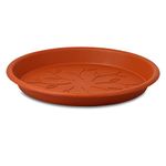 PLANTERS Plastic Bottom Trays for Indoor and Outdoor Garden Pots (Red, 10 Inch) (Set of 5)