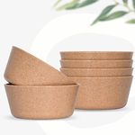 Eha Set Of 6 Earth-Friendly Small Curry Bowls For Kitchen|175 Ml|Made With Bamboo Fibers & Rice Husk|Microwave Safe Bowl|For Hot & Cold Serving Bowl Set|Tortilla, Beige