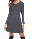 Gyabnw Winter Jumper Dresses Women UK Knitted Dress Ladies Sweater Round Neck Tunic Dress