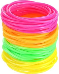 Hicarer 72 Pieces 80's Bracelets, Silicone Jelly Bracelets,Bright Bangles, Gummy Bands for Party Bag Filler and Fancy Dress Accessories (A Variety of Bright Colors)