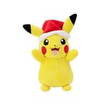 Pokémon Official & Premium Quality 8-inch Pikachu Plush with Santa Hat - 8-Inch Pikachu Plush with Unique Accessory