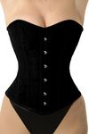 Velvet Corset Overbust Corset Waist Trainer Steel Boned Shaper Womens Corset Waist Training Velvet Corsets for Women (UK, Alpha, M, Regular, Regular, Black)