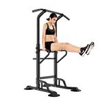 SogesHome Pull Up & Dip Station Dip Stand Power Tower Adjustable Height Multi-Functional Home Strength Training Fitness Workout Station, NSD-PSBB002