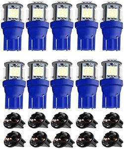 CUSMME 10Pack T10 194 168 LED Light Bulb PC194 PC195 PC160 PC161 PC168 Instrument Panel Gauge Cluster Dashboard Automotive Light Bulb Ice Blue