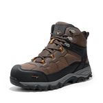 NORTIV 8 Waterproof Steel Toe Boots for Men Slip Resistant Safety Industrial Boots,Size 12,BROWN,JS19004M-STEEL