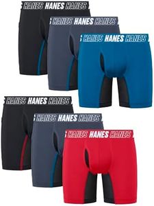 Hanes Big Moves Underwear, Anti-Chafe Boxer Briefs for Boys, 6-Pack, Black, Gray, Red